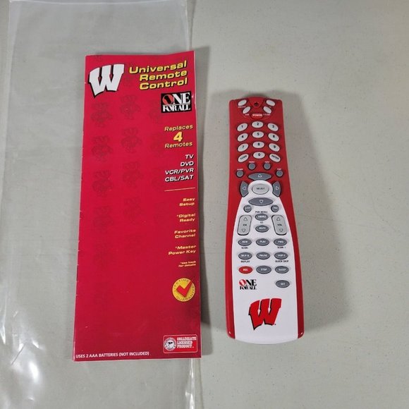 University of Wisconsin Badgers Universal Remote Control Plus Instructions - Picture 1 of 6